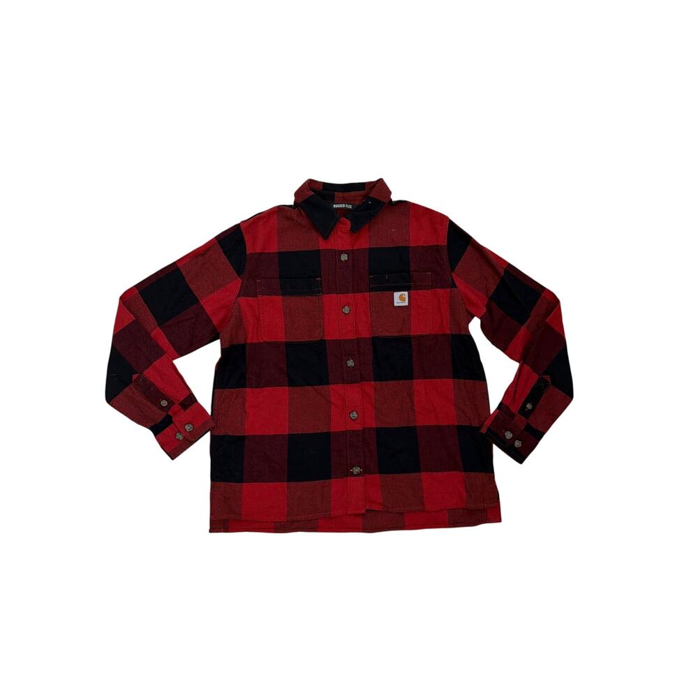 Carhartt Small Rugged Flex Button Down Masculine Buffalo Flannel Work Shirt
